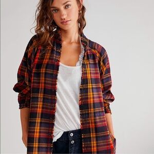 Free People Summer Daydream Plaid Top NWOT